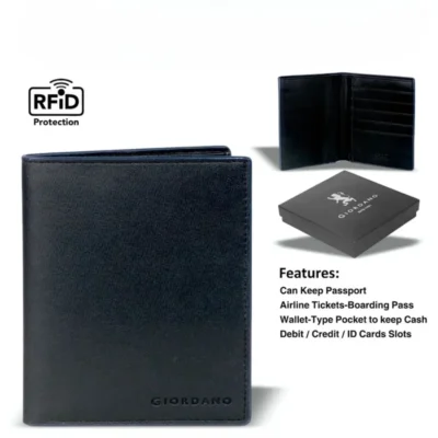 Buy Giordano Black Travel Passport Cover in bulk for Corporate Gifting | Corporate Gyft