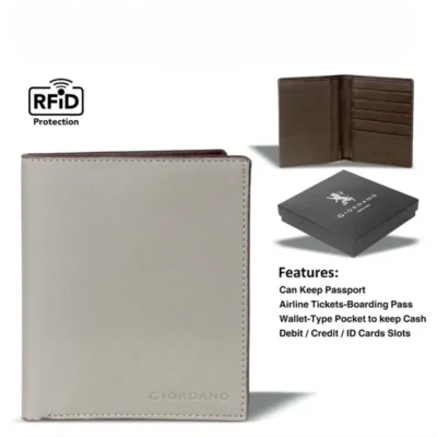 Buy Giordano Grey Travel Passport Cover in bulk for Corporate Gifting | Corporate Gyft