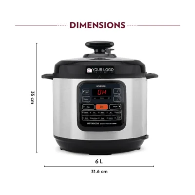 Buy Borosil Instacook Digital Pressure Cooker in bulk for Corporate Gifting | Corporate Gyft