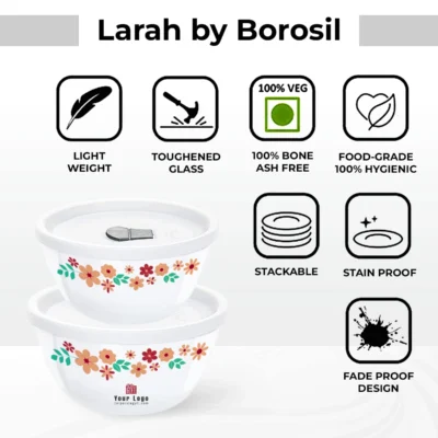 Buy Borosil Larah Everyday Mixing Bowl Set in bulk for Corporate Gifting | Corporate Gyft