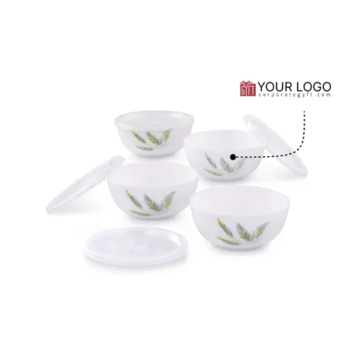 Buy Borosil Larah Snack Bowl Set with Lids - 4 Pieces in bulk for Corporate Gifting | Corporate Gyft