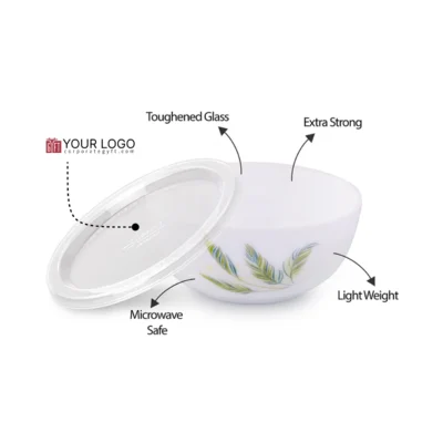Buy Borosil Larah Snack Bowl Set with Lids - 4 Pieces in bulk for Corporate Gifting | Corporate Gyft