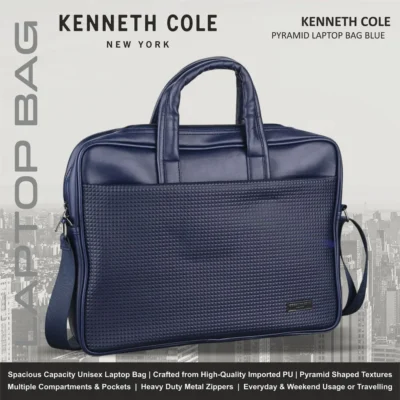 Buy Kenneth Cole Pyramid Laptop Bag - Blue in bulk for Corporate Gifting | Corporate Gyft
