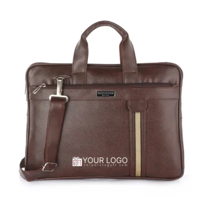 Buy Kenneth Cole Leatherette Laptop Bag - Brown in bulk for Corporate Gifting | Corporate Gyft