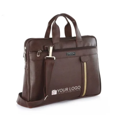 Buy Kenneth Cole Leatherette Laptop Bag - Brown in bulk for Corporate Gifting | Corporate Gyft