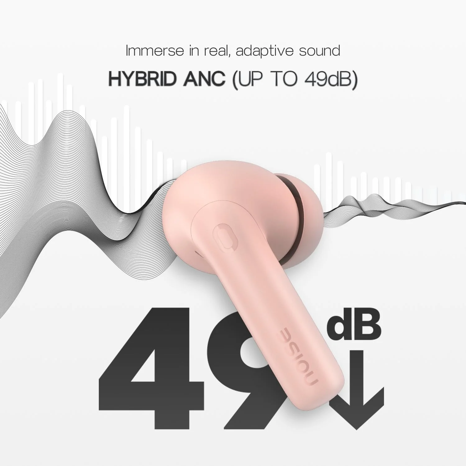 Noise Air Buds Pro 6 Hybrid ANC – Pink Buy Noise Air Buds Pro 6 Hybrid ANC – Pink in bulk for Corporate Gifting | Corporate Gyft