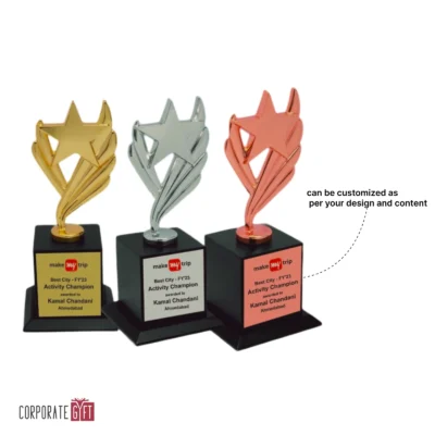 Buy Metal Star Strive Trophy - 143 in bulk for Corporate Gifting | Corporate Gyft