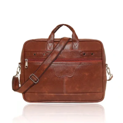Buy Brown Leatherette Work Bag in bulk for Corporate Gifting | Corporate Gyft