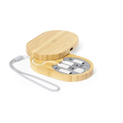 Buy Bamboo Wireless Charging Kit in bulk for Corporate Gifting | Corporate Gyft