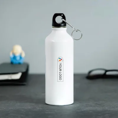 Buy Aluminum Sublimation Bottle with Carabiner in bulk for Corporate Gifting | Corporate Gyft