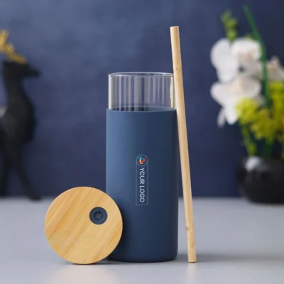 Buy Borosilicate Sublimation Bottle - Blue in bulk for Corporate Gifting | Corporate Gyft