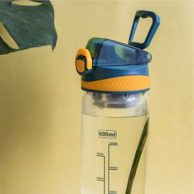 Buy Clear Borosilicate Glass Bottle - Green in bulk for Corporate Gifting | Corporate Gyft