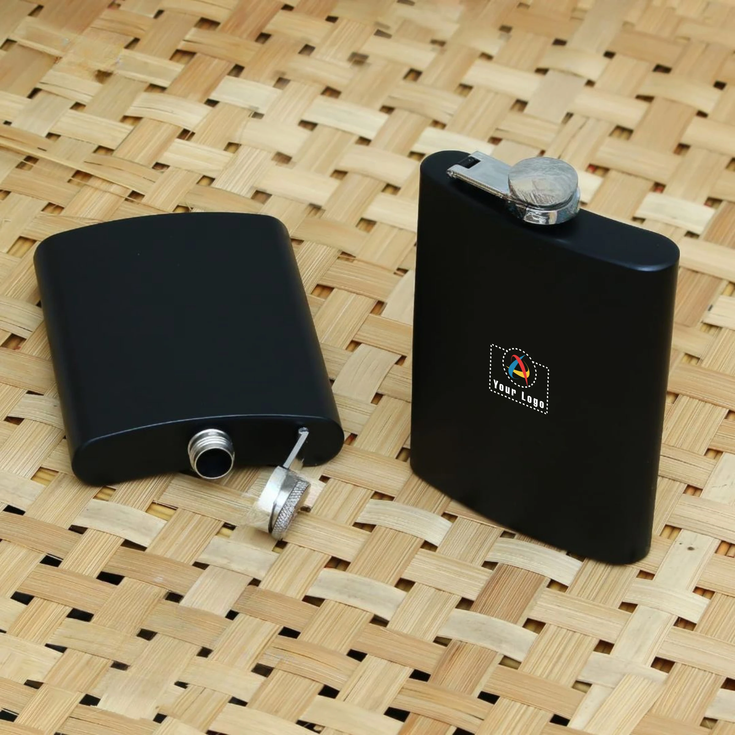 Curved Stainless Steel Hip Flask - Black Buy Curved Stainless Steel Hip Flask - Black in bulk for Corporate Gifting | Corporate Gyft