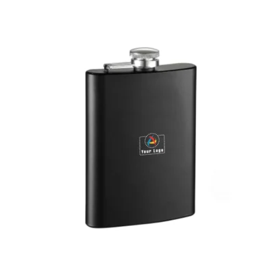 Buy Curved Stainless Steel Hip Flask - Black in bulk for Corporate Gifting | Corporate Gyft