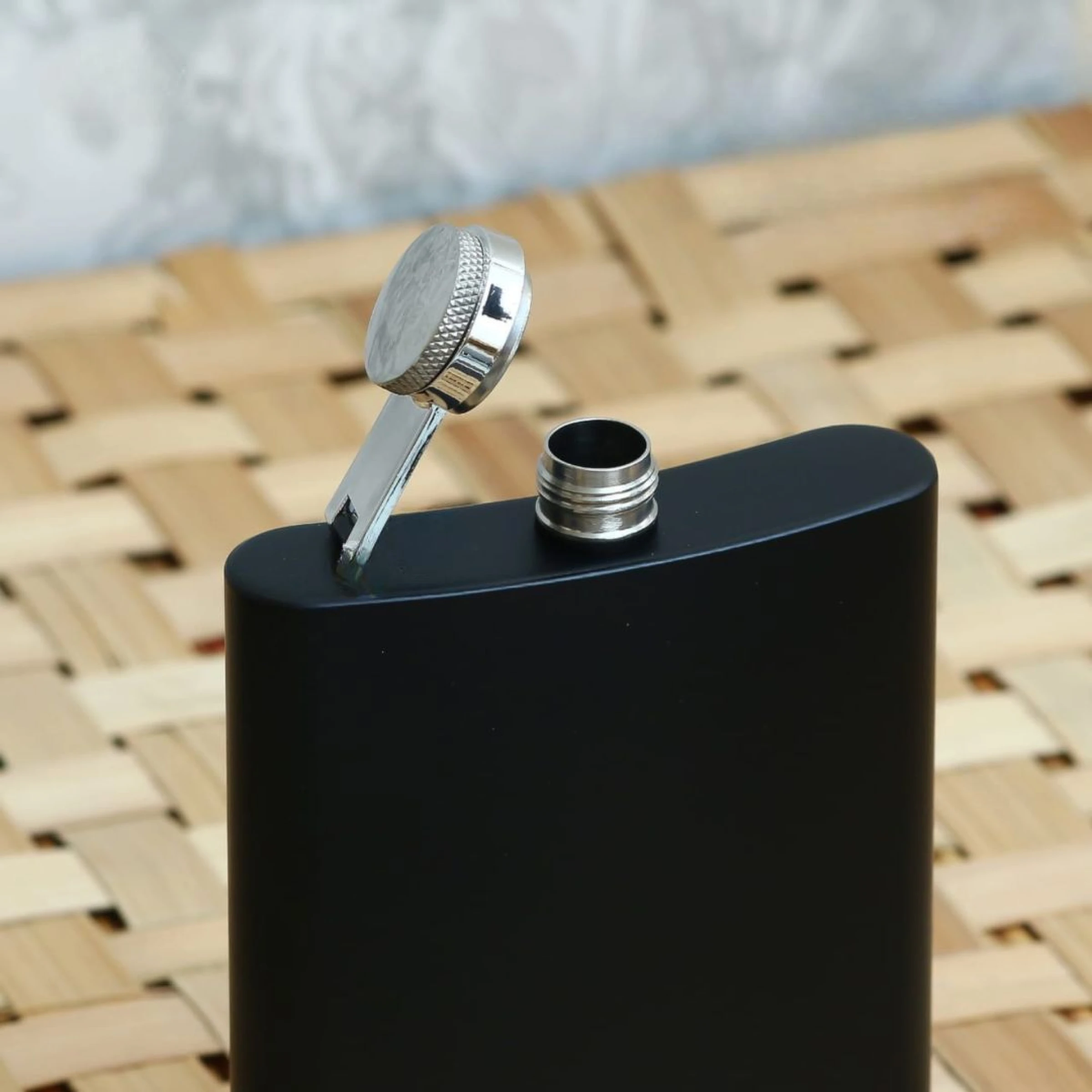 Curved Stainless Steel Hip Flask - Black Buy Curved Stainless Steel Hip Flask - Black in bulk for Corporate Gifting | Corporate Gyft