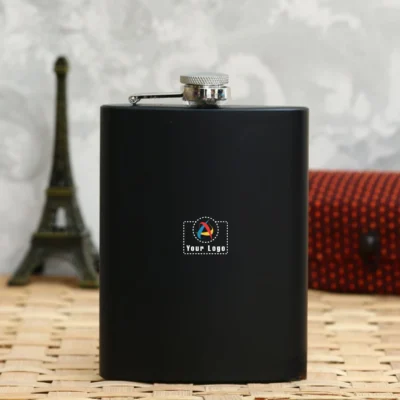 Buy Curved Stainless Steel Hip Flask - Black in bulk for Corporate Gifting | Corporate Gyft