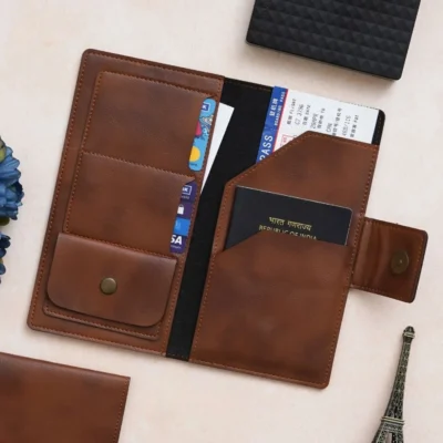 Buy Big Vegan Leather Passport Holder in bulk for Corporate Gifting | Corporate Gyft