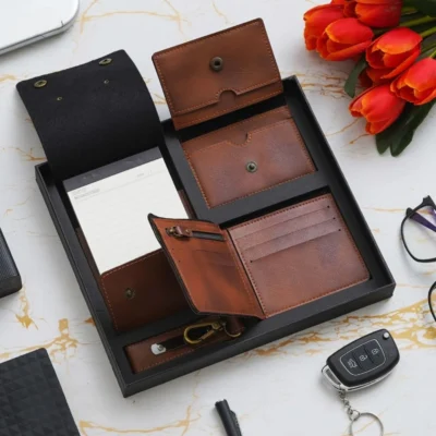 Buy Vegan Leather Office Gift Combo in bulk for Corporate Gifting | Corporate Gyft