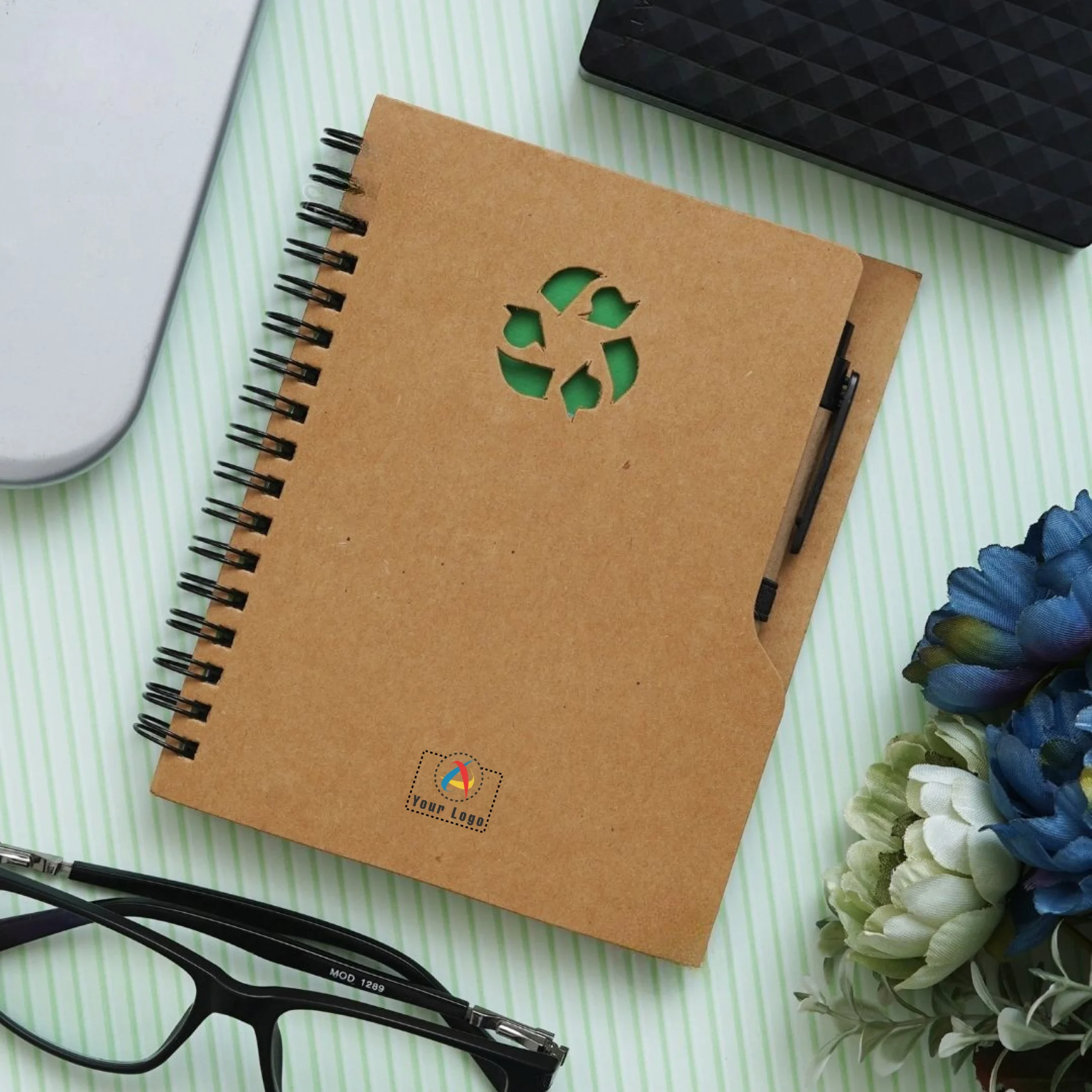 Eco Recycle Notebook with Sticky Notes and Pen Buy Eco Recycle Notebook with Sticky Notes and Pen in bulk for Corporate Gifting | Corporate Gyft