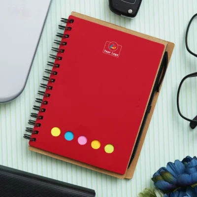 Buy Eco Notebook with Sticky Notes and Pen in bulk for Corporate Gifting | Corporate Gyft