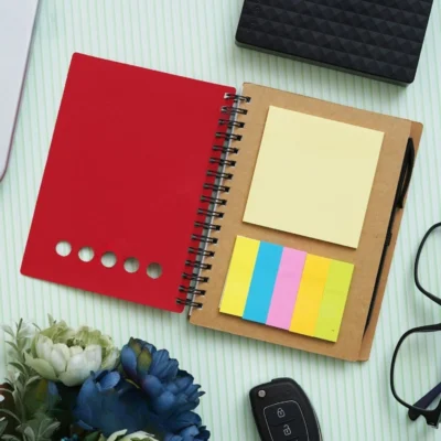 Buy Eco Notebook with Sticky Notes and Pen in bulk for Corporate Gifting | Corporate Gyft