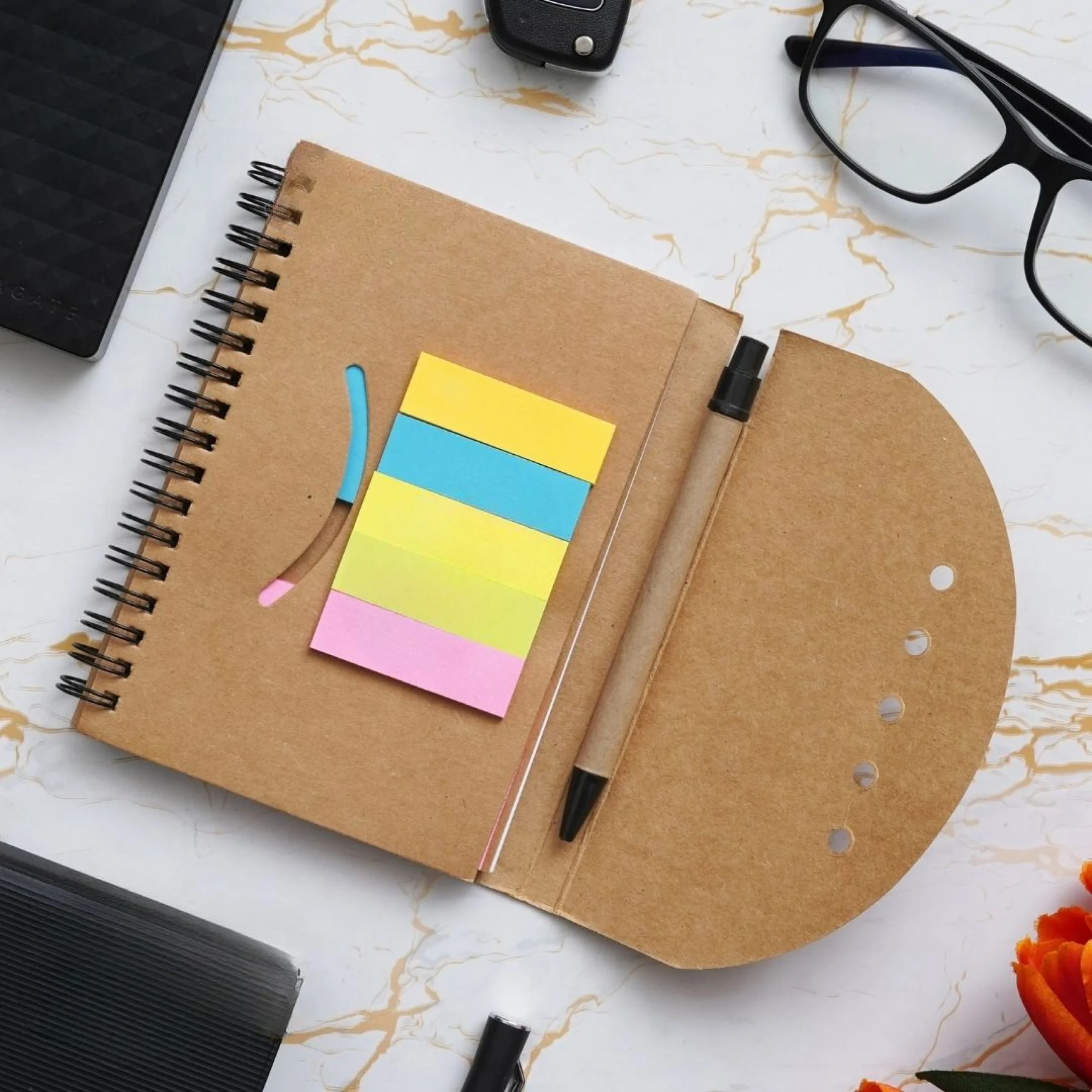 Notebook with Sticky Notes and Pen Buy Notebook with Sticky Notes and Pen in bulk for Corporate Gifting | Corporate Gyft