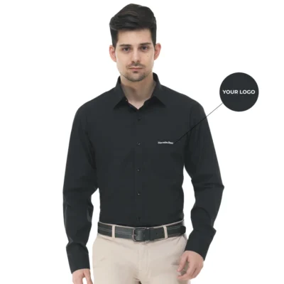 Buy Classic Cotton Formal Shirt - Black in bulk for Corporate Gifting | Corporate Gyft