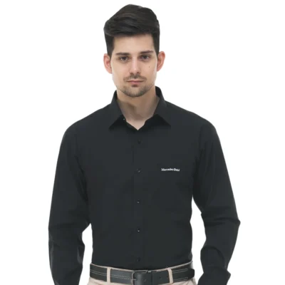 Buy Classic Cotton Formal Shirt - Black in bulk for Corporate Gifting | Corporate Gyft