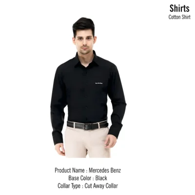 Buy Classic Cotton Formal Shirt - Black in bulk for Corporate Gifting | Corporate Gyft