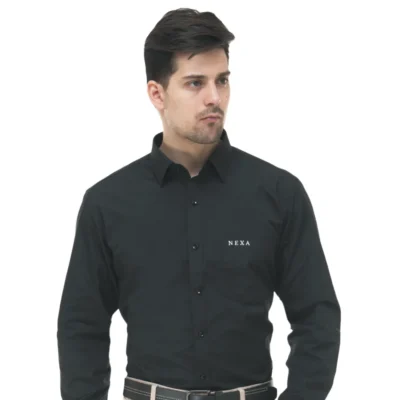 Buy Classic Cotton Formal Shirt - Black in bulk for Corporate Gifting | Corporate Gyft