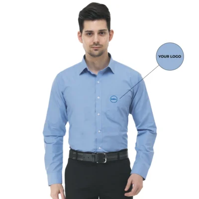 Buy Classic Cotton Formal Shirt - Blue in bulk for Corporate Gifting | Corporate Gyft