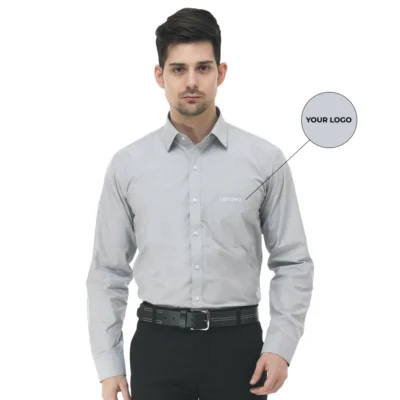 Buy Classic Cotton Formal Shirt - Grey in bulk for Corporate Gifting | Corporate Gyft