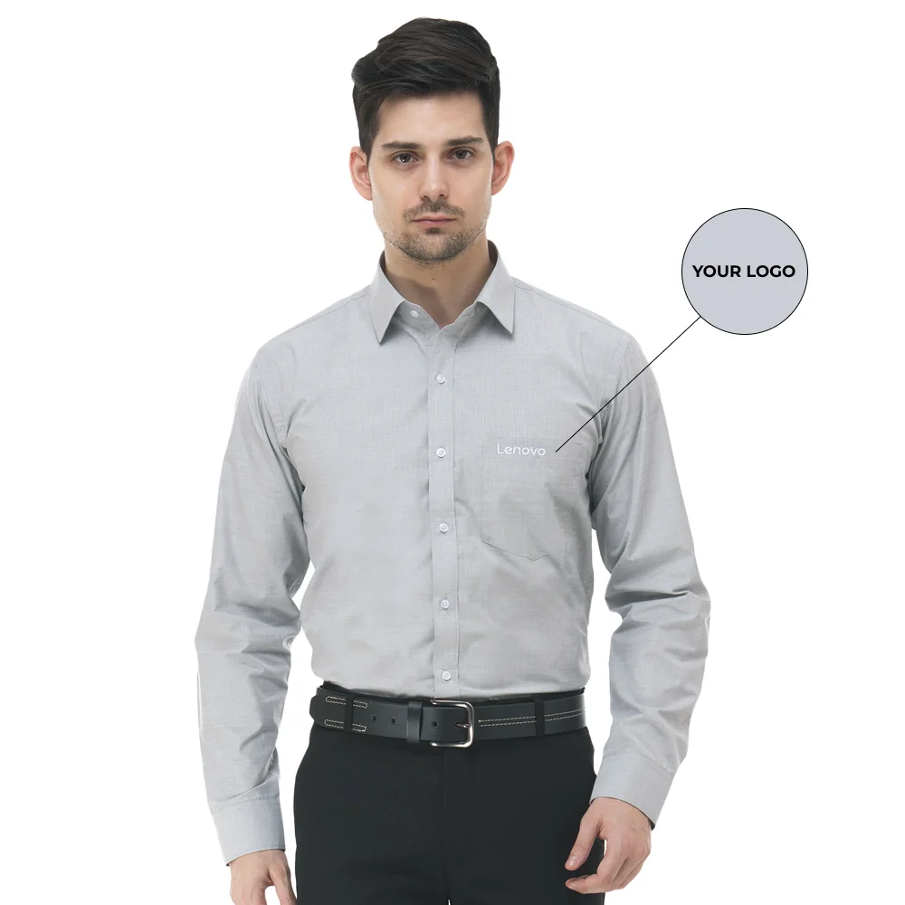 Classic Cotton Formal Shirt - Grey Buy Classic Cotton Formal Shirt - Grey in bulk for Corporate Gifting | Corporate Gyft