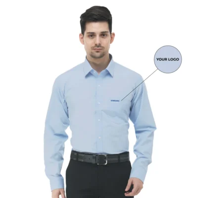 Buy Classic Cotton Formal Shirt - Sky Blue in bulk for Corporate Gifting | Corporate Gyft