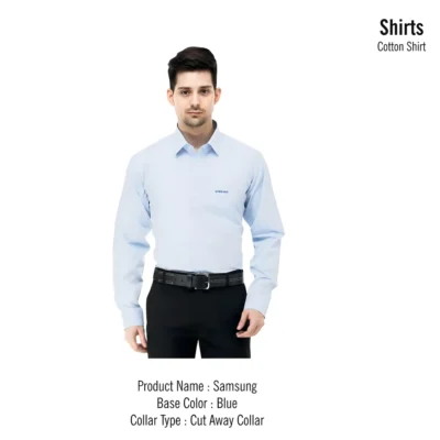 Buy Classic Cotton Formal Shirt - Sky Blue in bulk for Corporate Gifting | Corporate Gyft