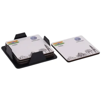 Buy Set of 4 High Gloss MDF Coasters in bulk for Corporate Gifting | Corporate Gyft