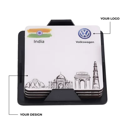Buy Set of 4 High Gloss MDF Coasters in bulk for Corporate Gifting | Corporate Gyft
