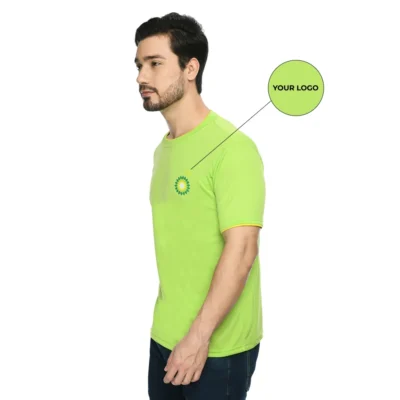Buy Half Sleeve Contrast Piping T-Shirt - Green in bulk for Corporate Gifting | Corporate Gyft
