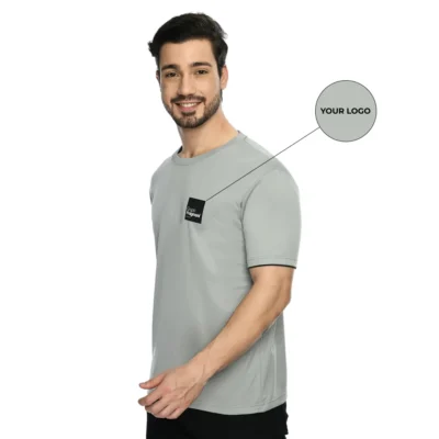 Buy Half Sleeve Contrast Piping T-Shirt - Grey in bulk for Corporate Gifting | Corporate Gyft
