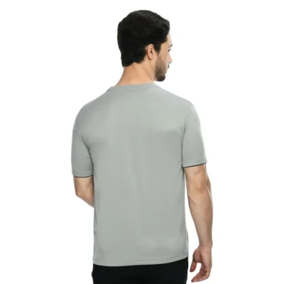 Buy Half Sleeve Contrast Piping T-Shirt - Grey in bulk for Corporate Gifting | Corporate Gyft