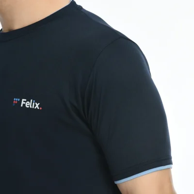Buy Half Sleeve Contrast Piping T-Shirt - Navy Blue in bulk for Corporate Gifting | Corporate Gyft