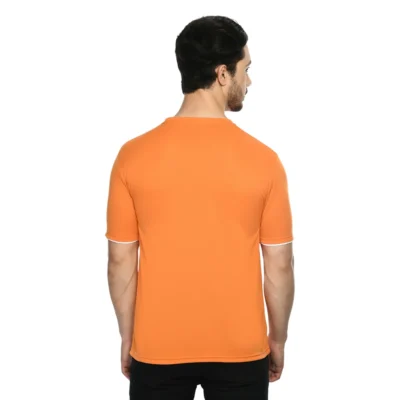 Buy Half Sleeve Contrast Piping T-Shirt - Orange in bulk for Corporate Gifting | Corporate Gyft