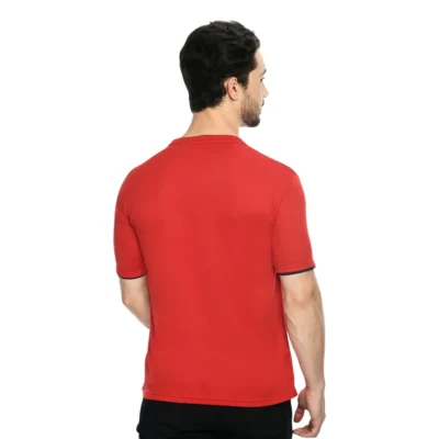 Buy Half Sleeve Contrast Piping T-Shirt - Red in bulk for Corporate Gifting | Corporate Gyft
