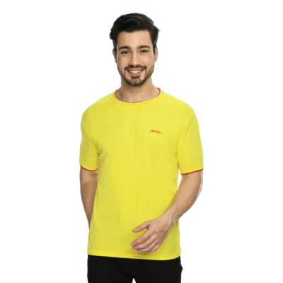 Buy Half Sleeve Contrast Piping T-Shirt - Yellow in bulk for Corporate Gifting | Corporate Gyft