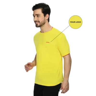 Buy Half Sleeve Contrast Piping T-Shirt - Yellow in bulk for Corporate Gifting | Corporate Gyft
