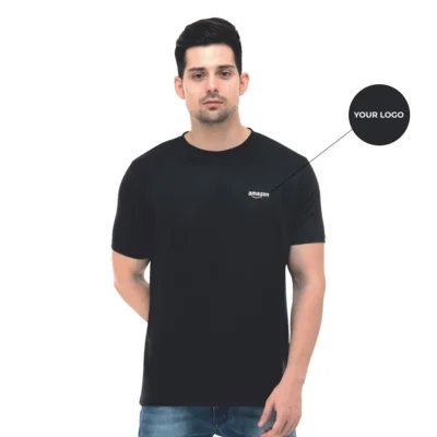 Buy Round Neck Regular Fit T-Shirt - Black in bulk for Corporate Gifting | Corporate Gyft