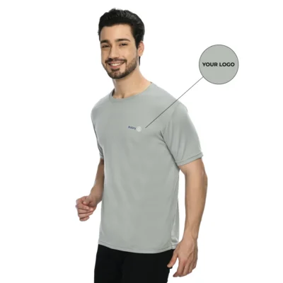 Buy Round Neck Regular Fit T-Shirt - Grey in bulk for Corporate Gifting | Corporate Gyft