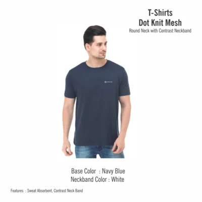 Buy Round Neck Regular Fit T-Shirt - Navy Blue in bulk for Corporate Gifting | Corporate Gyft