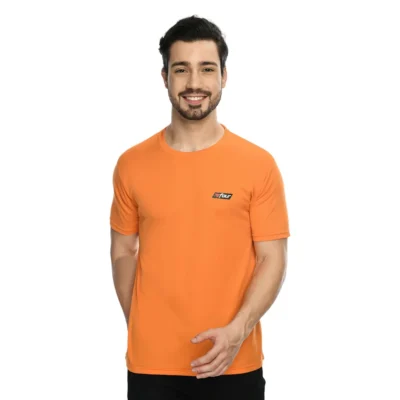 Buy Round Neck Regular Fit T-Shirt - Orange in bulk for Corporate Gifting | Corporate Gyft