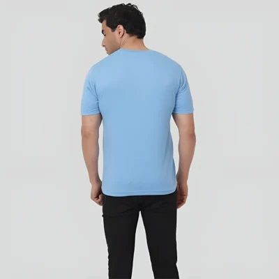 Buy Round Neck Regular Fit T-Shirt - Sky Blue in bulk for Corporate Gifting | Corporate Gyft